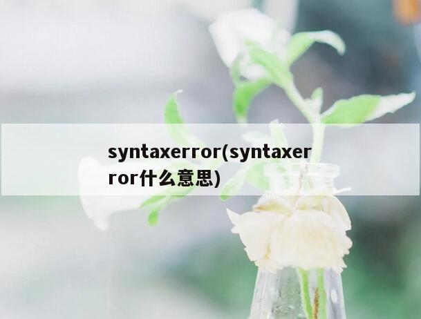 syntaxerror(syntaxerror什么意思)